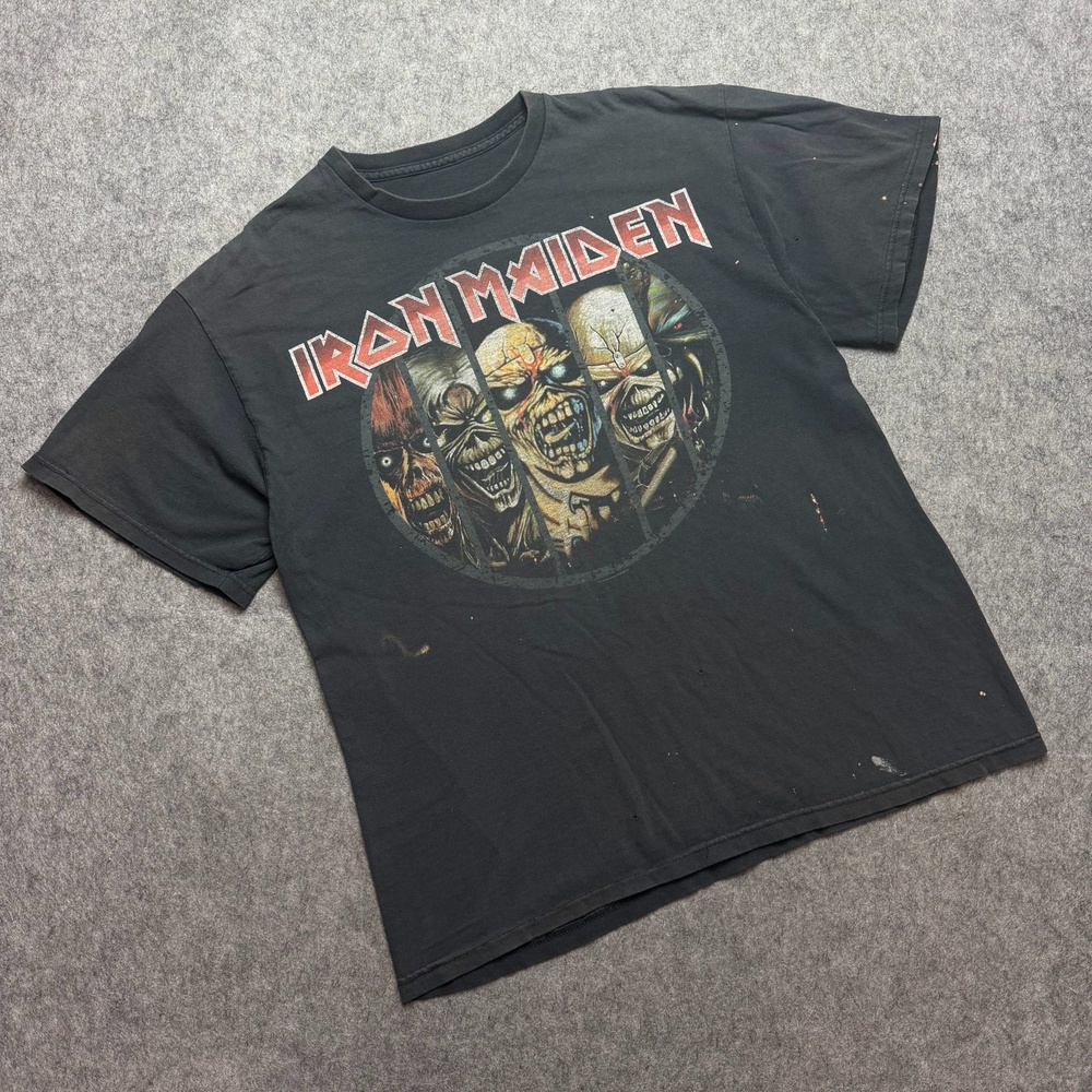 Iron Maiden Shirt Mens Large Black Eddie Graphic Metal Rock Band Tee Music